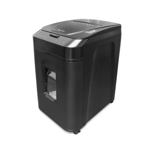 Уничтожитель документов ГЕЛЕОС АП40-4, DIN P-4 (4 ур-нь секр.), фрагмент 3,9х12мм, АВТОПОДАЧА 180 лист (70г/м2), пл.карты/скрепки/скобы, 37 литров