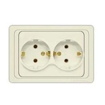 Розетка 2-м СП Валери 16А с заземл. сл. кость UNIVersal Б-В0128