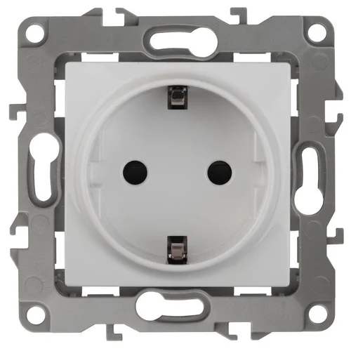 Розетка 1-м СП Эра12 12-2101-01 16А IP20 16AX 250В 2P+E Schuko механизм бел. Эра Б0014675