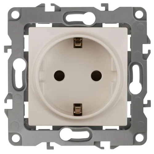 Розетка 1-м СП Эра12 12-2101-02 16А IP20 16AX 250В 2P+E Schuko механизм сл. кость Эра Б0014676