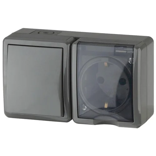 Блок ОП розетка+выключатель 11-7401-03 16АХ(10AX)-250В IP54 Эксперт сер. ЭРА Б0020734