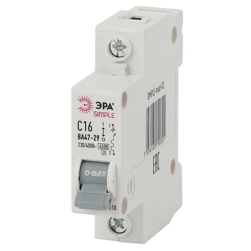Выключатель автоматический модульный 1п C 16А 4.5кА ВА 47-29 SIMPLE-mod-03 ЭРА Б0039220