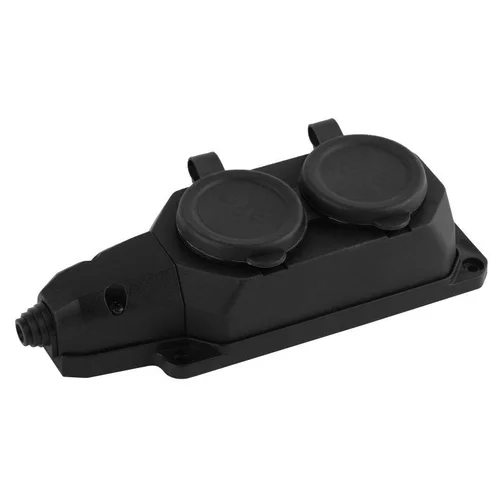 Колодка удлинителя 2-м с заземл. 16А IP44 K-2e-B-IP44 каучук черн. Эра Б0044544