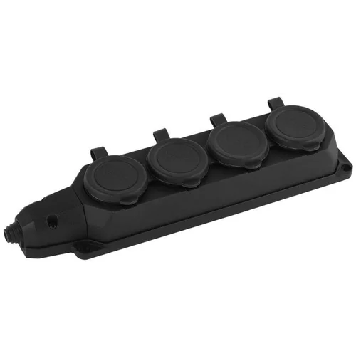 Колодка удлинителя 4-м с заземл. 16А IP44 K-4e-B-IP44 каучук черн. Эра Б0044546