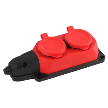 Колодка удлинителя 2-м с заземл. 16А IP44 K-2e-RED-IP44 каучук красн. Эра Б0044551