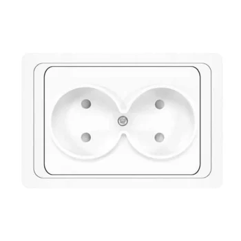Розетка 2-м СП Валери 16А IP20 без заземл. защ. шторки бел. UNIVersal В0102x