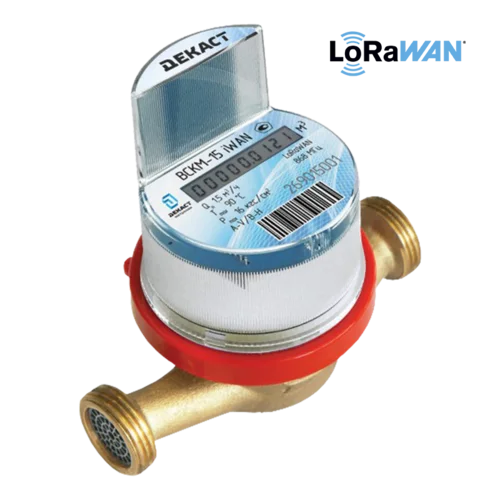 Счетчик воды универсальный Декаст ВСКМ-15 iWAN LoraWan (монтажная длина 80мм)
