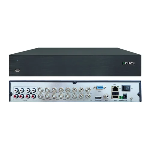Мультиформатный видеорегистратор Линия XVR 16 H.265 для аналоговых и IP-видеокамер.Количество каналов: видео-16, 2HDD общим объемом до 24Тб, H.265