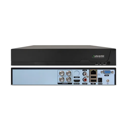 Мультиформатный видеорегистратор Линия XVR 4N H265-N для аналоговых и IP-видеокамер. Количество каналов: видео - 4, 1HDD объемом до 14Тб, H.265