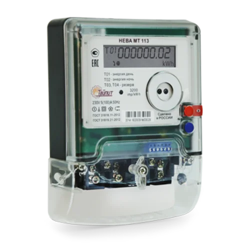 Счетчик "НЕВА" МТ 113 AS E4P 5(60) однофазный, многотарифный