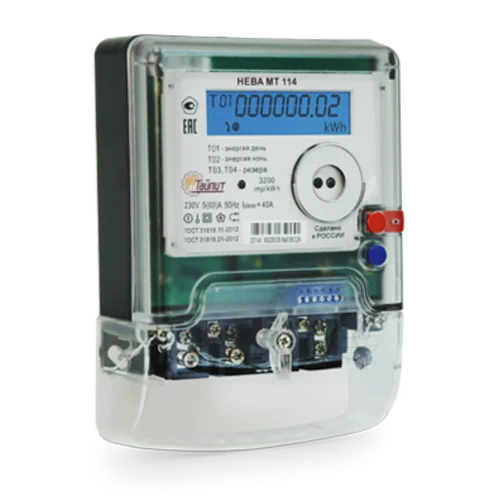 Счетчик "НЕВА" МТ 114 AS E4PC 5(60) однофазный, многотарифный
