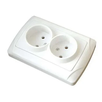 Розетка 2-м СП Маргарита 16А IP20 без заземл. бел. UNIVersal М0102