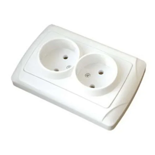 Розетка 2-м СП Маргарита 16А IP20 без заземл. бел. UNIVersal М0102