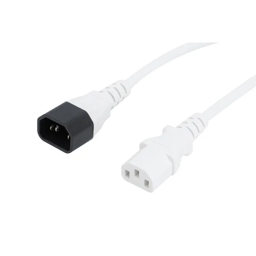 Кабель питания Cablexpert ПВС-АП 3*1,0 С13С14, 16A, белый 1,8 м