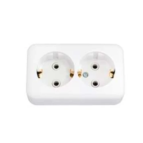 Розетка 2-м ОП 16А IP20 с заземл. бел. Bylectrica РА16-250