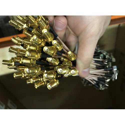 Кабельная сборка 0.15M RG-316U CRC9male(121L) SMAfemale с гайкой(S-231L GGT)