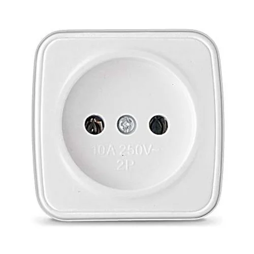 Розетка 1-м ОП Электра 10А IP20 без заземл. бел. Союз 0011