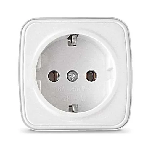 Розетка 1-м ОП Электра 16А IP20 с заземл. бел. Союз 0012