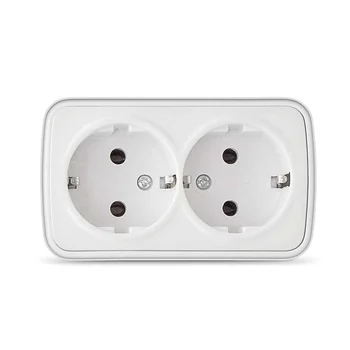 Розетка 2-м ОП Электра 16А IP20 с заземл. бел. Союз 0020