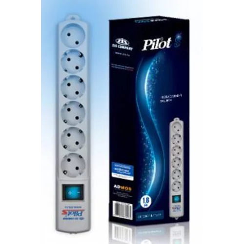 Сетевой фильтр Pilot S 1.8м (6 розеток) белый (коробка)