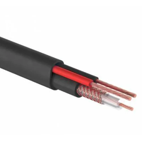 Кабель для видеонаблюдения (КВК) КВК-П-2 + 2x0,75мм², медь, наружный, тип О, бухта 200м, REXANT