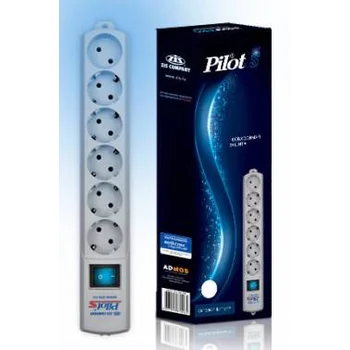 Сетевой фильтр Pilot S 5м (6 розеток) белый (коробка)