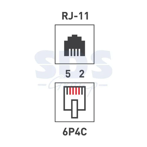 Розетка телефонная 2-м ОП RJ14 (6P4C) кат.3 бел. Rexant 03-0002
