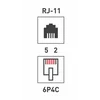 Розетка телефонная 2-м ОП RJ14 (6P4C) кат.3 бел. Rexant 03-0002