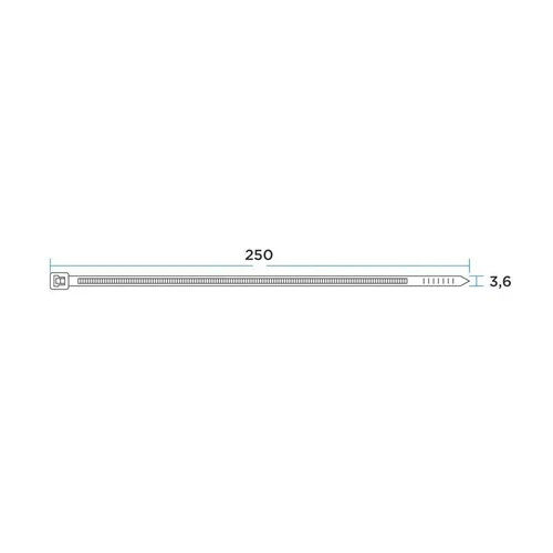 Хомут кабельный 3.6х250 нейл. черн. (уп.25шт) Rexant 07-0251-25