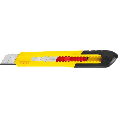 Нож STAYER из АБС пластика QUICK-18, сегмент. лезвия 18 мм