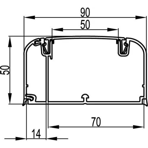 Кабель-канал 90х50 L2000 пластик с разделителем DKC 09500