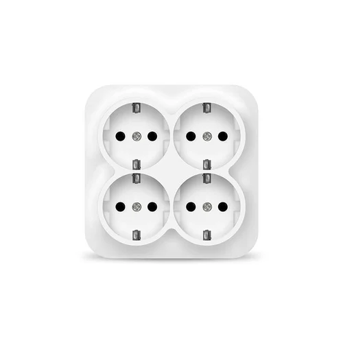 Розетка 4-м ОП 16А IP20 с заземл. бел. квадрат IONICH 1449