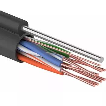 Кабель витая пара LANsens UTP, 4 пары Cat.5e, PE, outdoor messenger, master, 305м