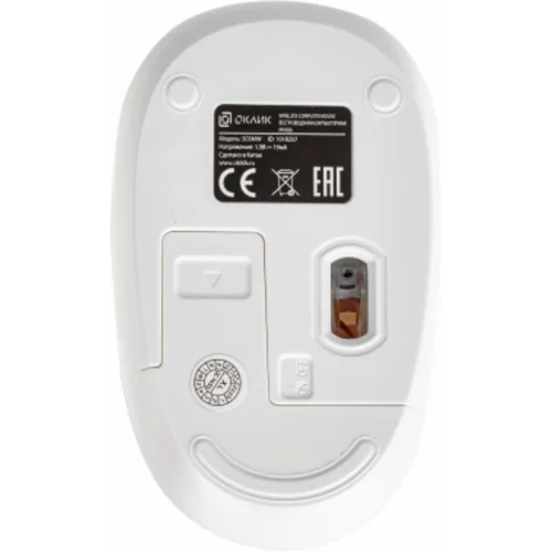 Мышь Оклик 505MW белый оптическая (1000dpi) беспроводная USB для ноутбука (3but)