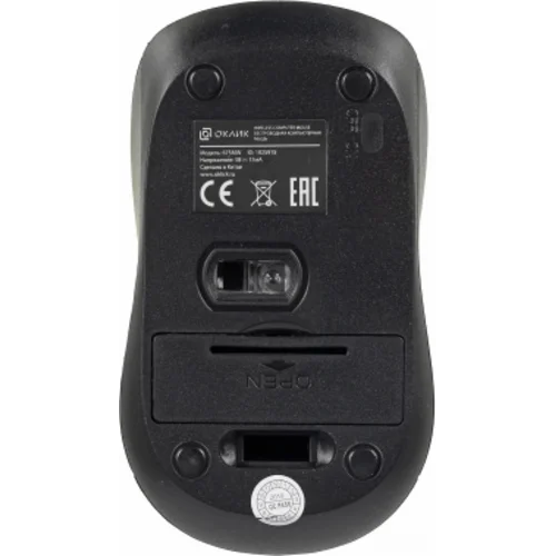 Мышь Оклик 675MW черный оптическая (1200dpi) беспроводная USB для ноутбука (3but)