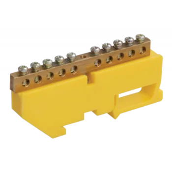 Шина PE "земля" на DIN-изоляторе ШНИ-6х9-12-Д-Ж ИЭК YNN10-69-12D-K05