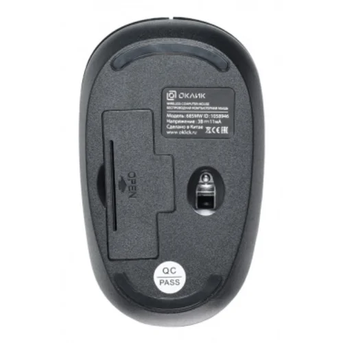 Мышь Оклик 685MW черный оптическая (1200dpi) беспроводная USB для ноутбука (3but)