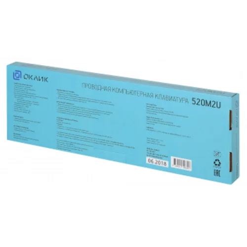 Клавиатура Оклик 520M2U черный/черный USB slim Multimedia