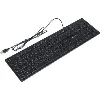 Клавиатура Оклик 550ML черный USB slim Multimedia LED