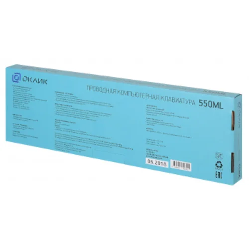 Клавиатура Оклик 550ML черный USB slim Multimedia LED