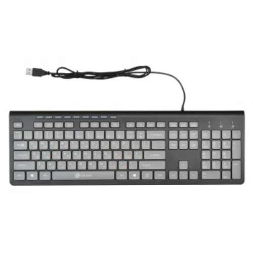 Клавиатура Оклик 480M черный/серый USB slim Multimedia (1067199)