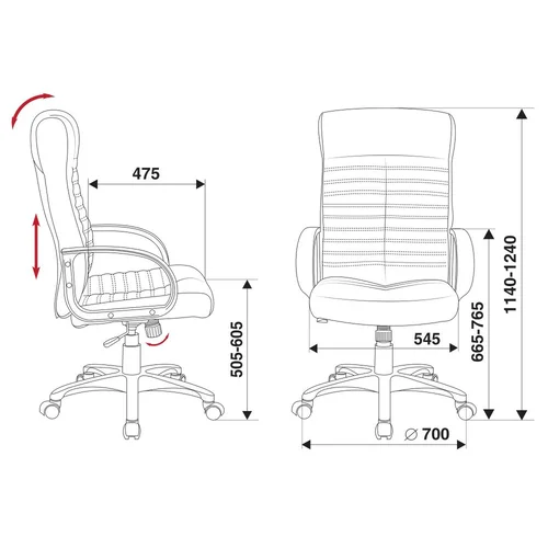 Кресло руководителя Бюрократ KB-10LITE черный эко.кожа крестовина пластик