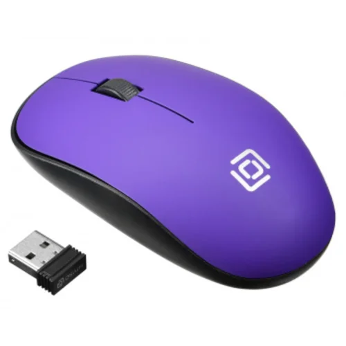 Мышь Оклик 515MW черный/пурпурный оптическая (1000dpi) беспроводная USB для ноутбука (3but)