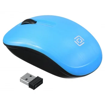 Мышь Оклик 525MW черный/голубой оптическая (1000dpi) беспроводная USB для ноутбука (3but)