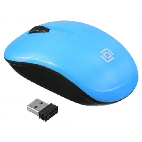 Мышь Оклик 525MW черный/голубой оптическая (1000dpi) беспроводная USB для ноутбука (3but)