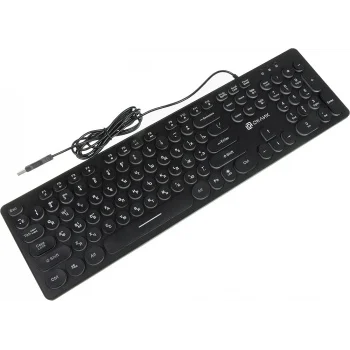 Клавиатура Оклик 420MRL черный USB slim Multimedia LED