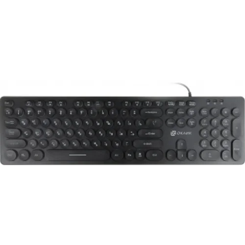 Клавиатура Оклик 420MRL черный USB slim Multimedia LED