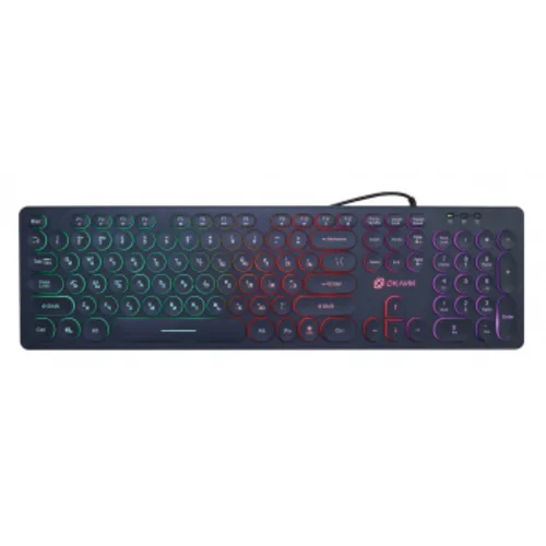 Клавиатура Оклик 420MRL черный USB slim Multimedia LED