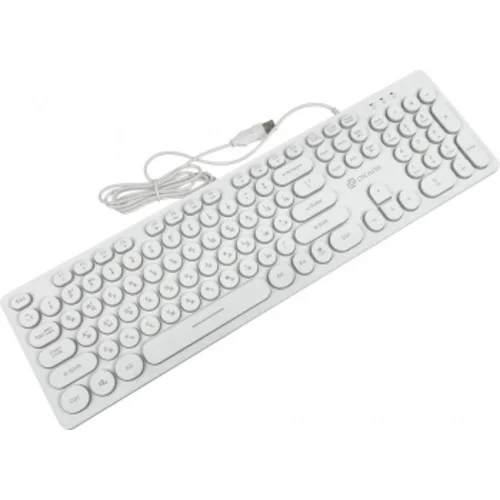 Клавиатура Оклик 420MRL белый USB slim Multimedia LED