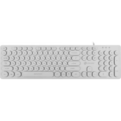 Клавиатура Оклик 420MRL белый USB slim Multimedia LED